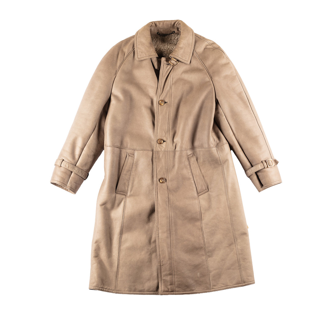 Vintage 80's Men Sheepskin Coat in BeigeVN100