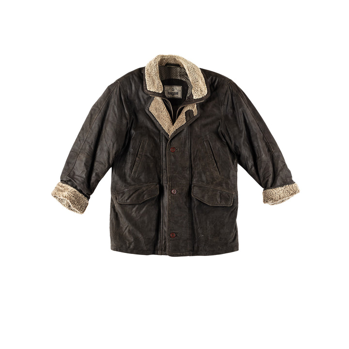 Vintage 90's Men Suede Coat in BlackVN231
