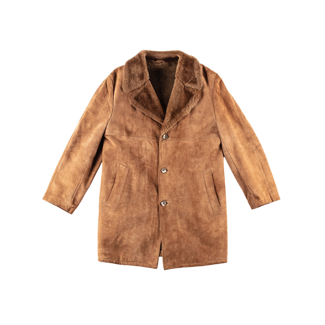 Vintage 70's Men Sheepskin Coat in Brown