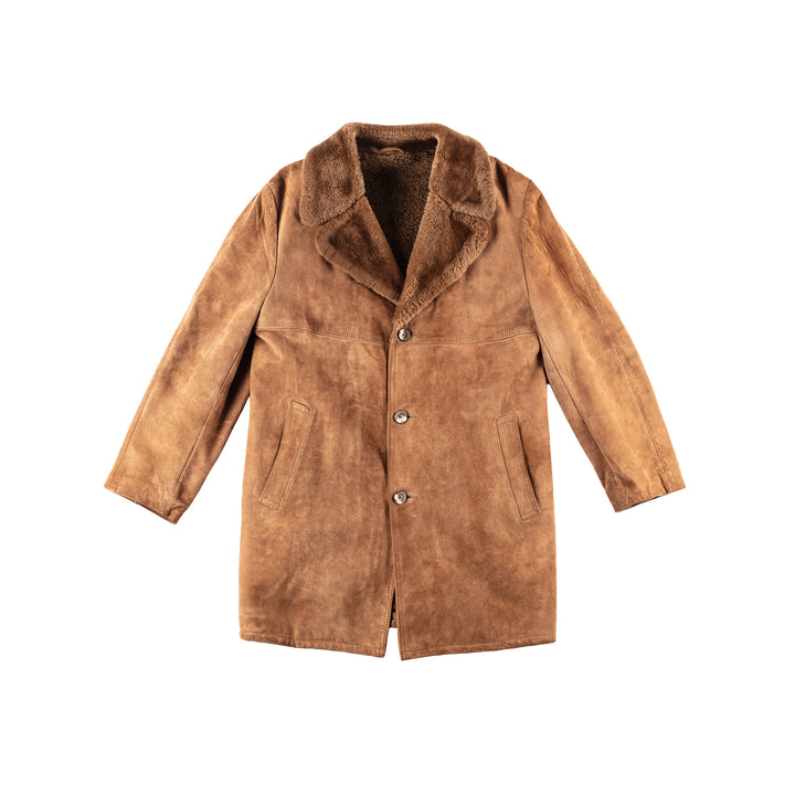 Vintage 70's Men Sheepskin Coat in Brown