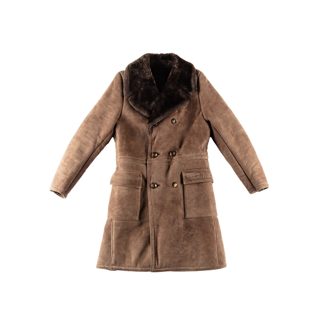 Vintage 70's Men Sheepskin Coat in BrownVN391