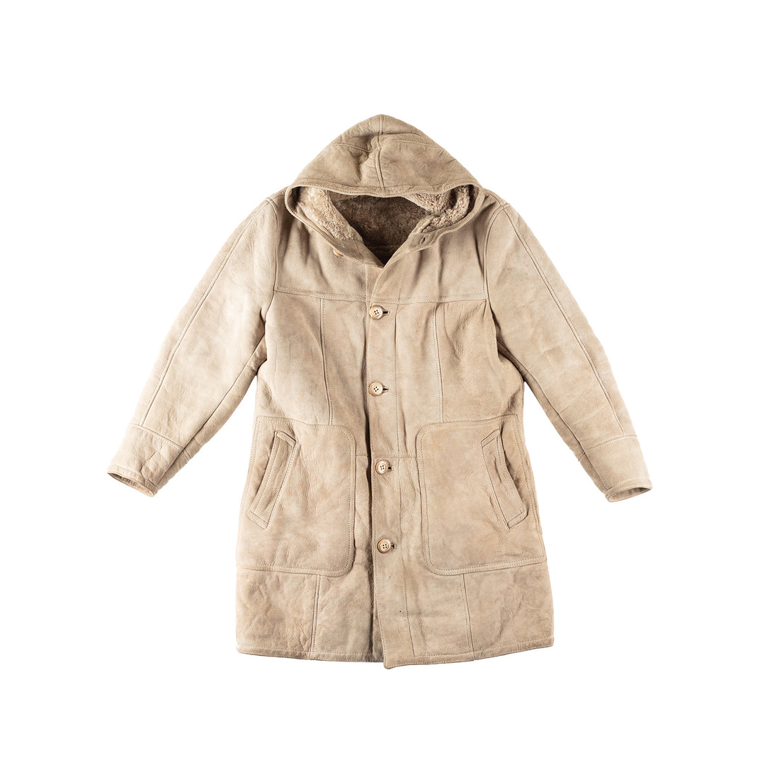 Vintage 80's Men Sheepskin Coat in BeigeVN145