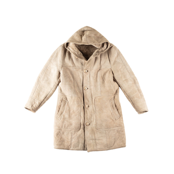 Vintage 80's Men Sheepskin Coat in BeigeVN145