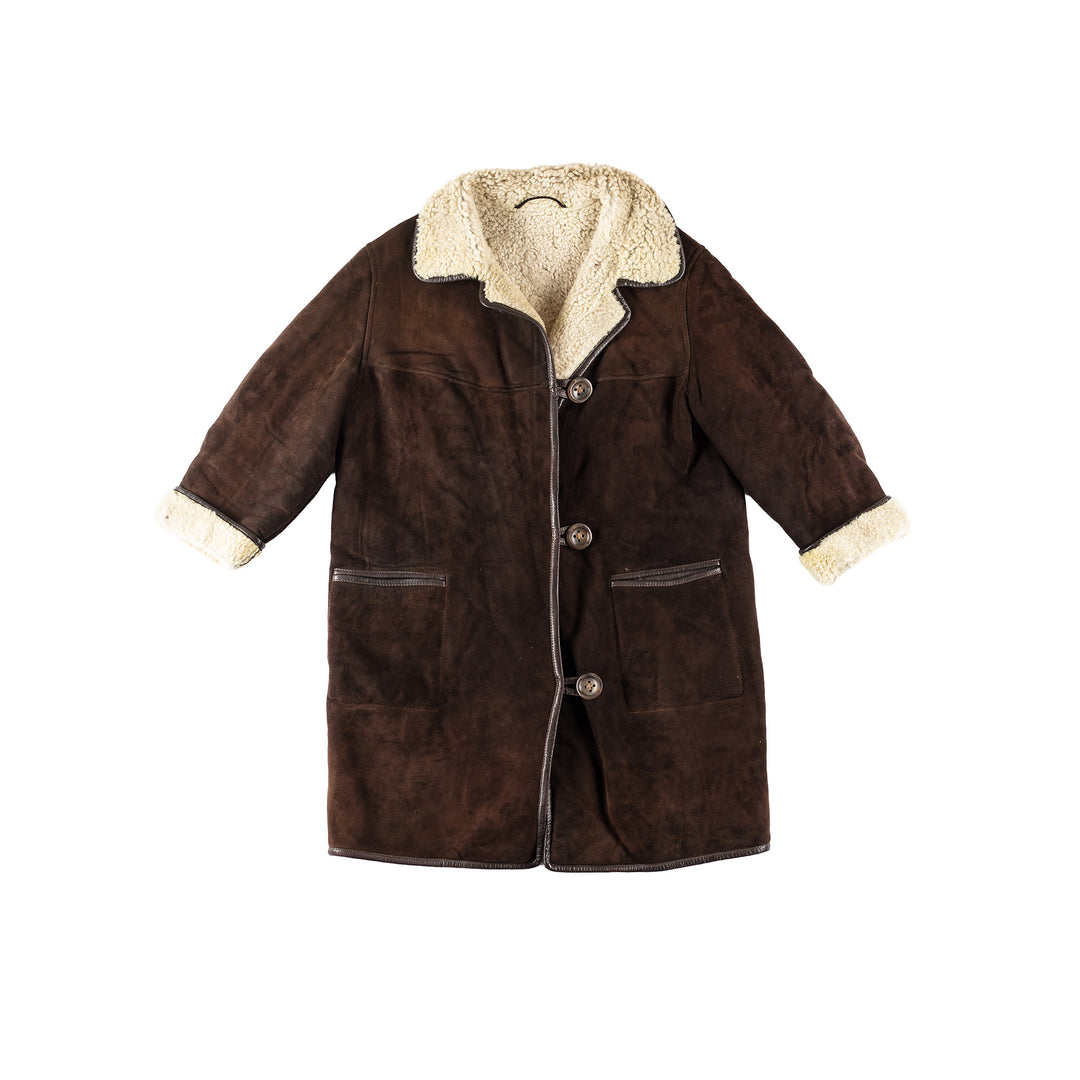 Vintage 70's Women Sheepskin Coat in BrownMN195