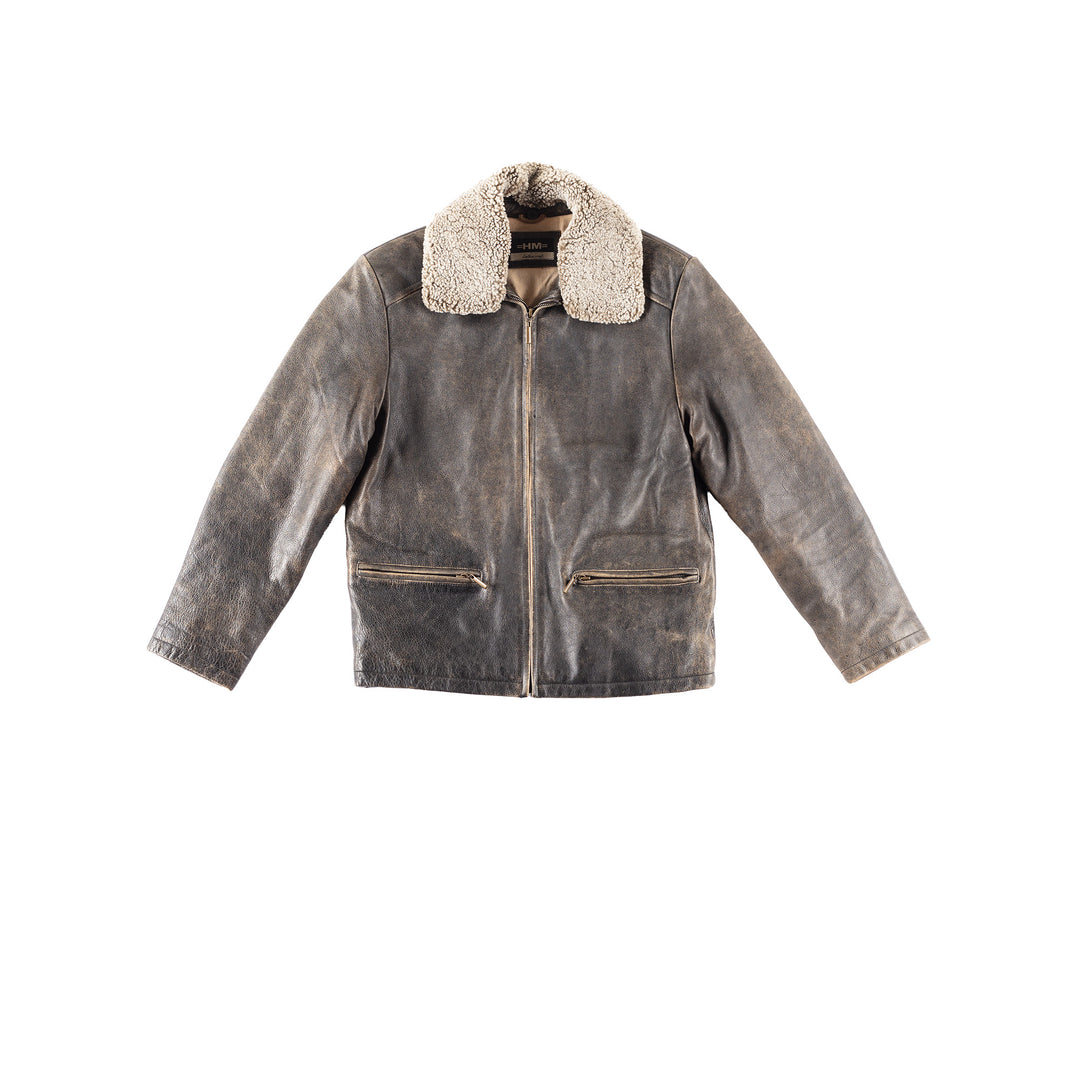 Vintage 00's Men Leather Jacket in Brown