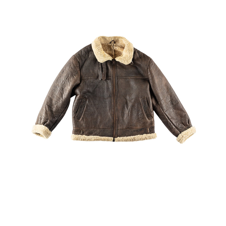 Vintage 90's Men Sheepskin Jacket in BrownVN182