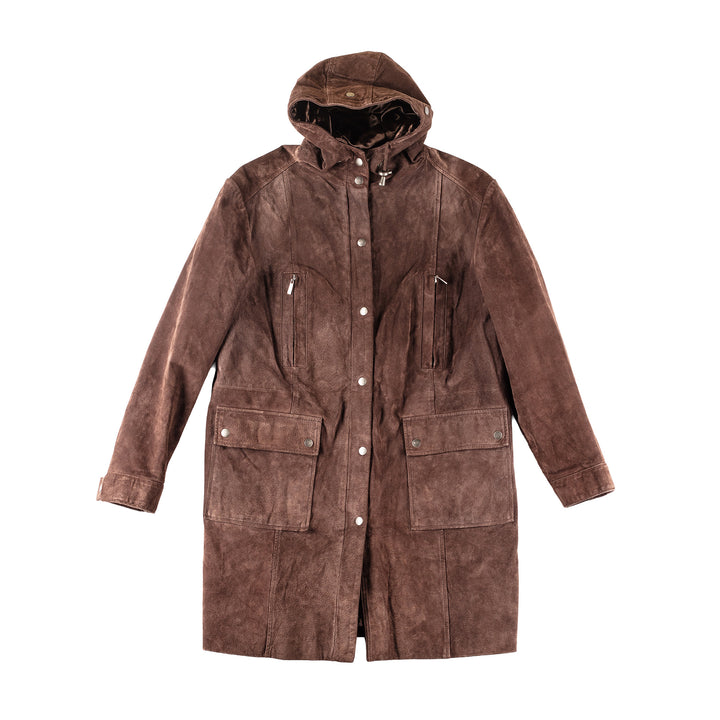 Vintage 00's Women Suede Coat in Brown