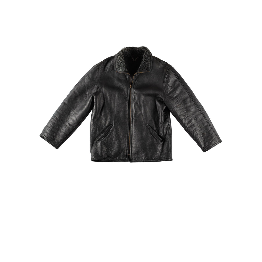 Vintage 90's Men Sheepskin Coat in BlackVN400