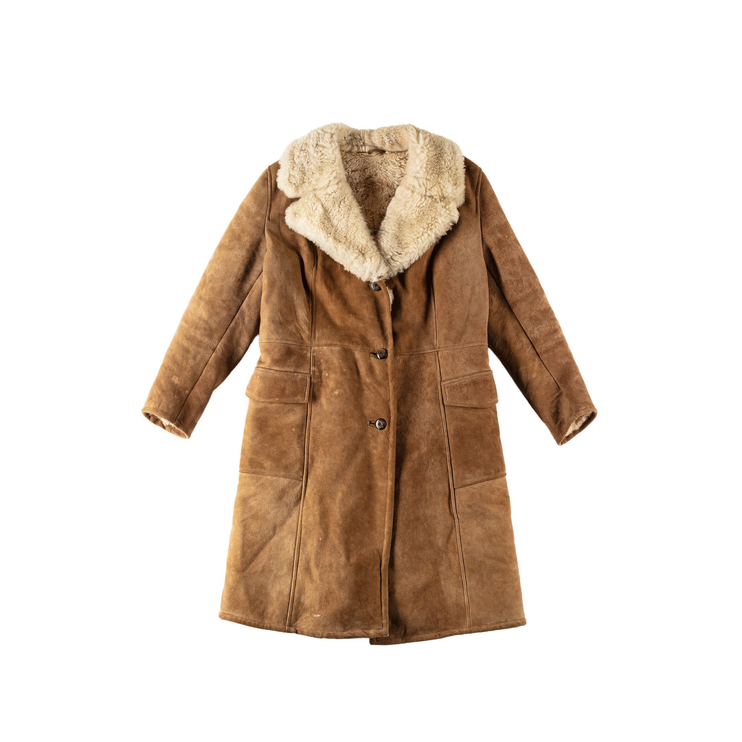 Vintage 70's Women Sheepskin Coat in BrownMN522