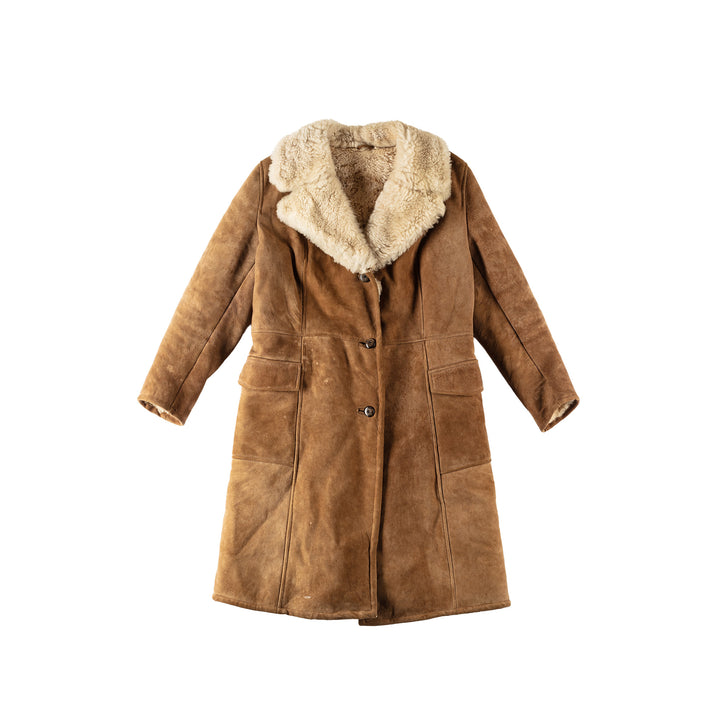 Vintage 70's Women Sheepskin Coat in BrownMN522