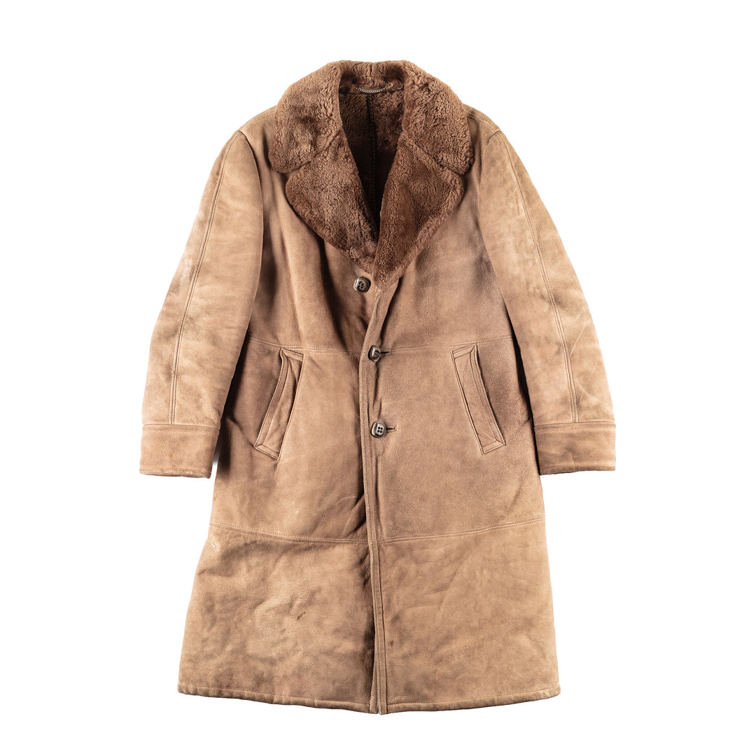 Vintage 70's Men Sheepskin Coat in BeigeVN094