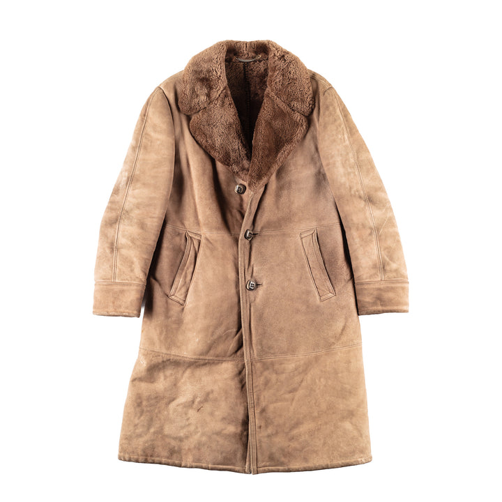 Vintage 70's Men Sheepskin Coat in BeigeVN094