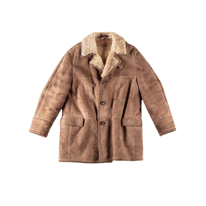 Vintage 80's Men Sheepskin Coat in BeigeVN135