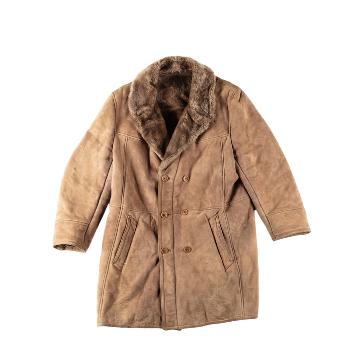 Vintage 80's Men Sheepskin Coat in BeigeVN113