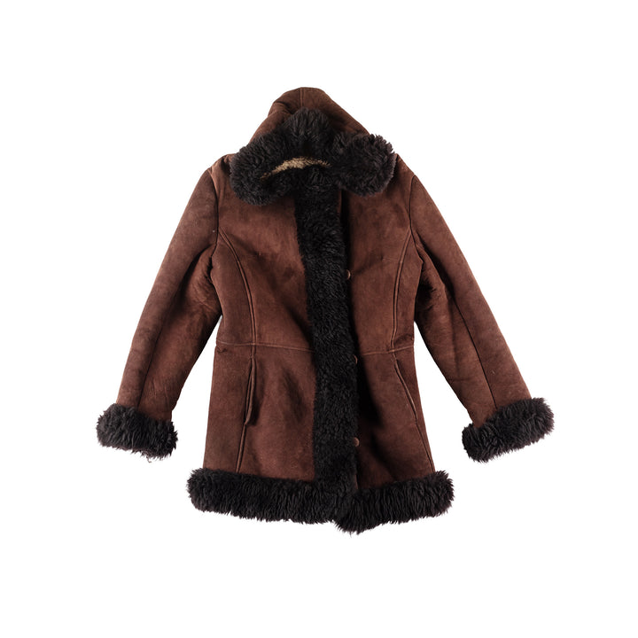 Vintage 70's Women Sheepskin Coat in Brown