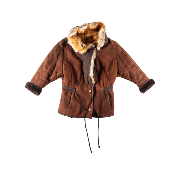 Vintage 70's Women Sheepskin Coat in Brown