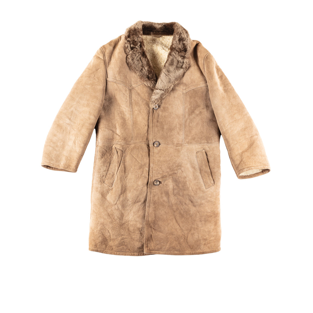 Vintage 70's Men Sheepskin Coat in BeigeVN093