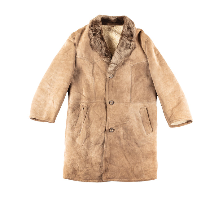 Vintage 70's Men Sheepskin Coat in BeigeVN093