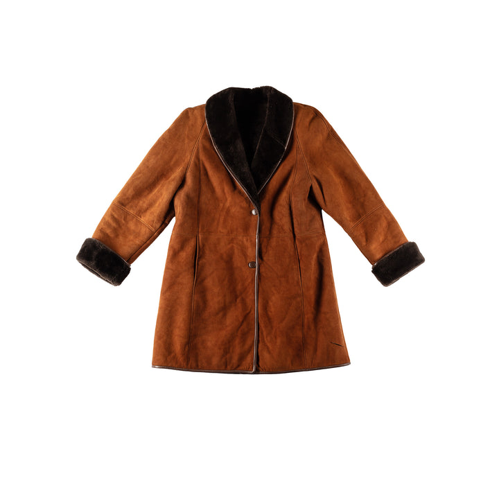 Vintage 70's Women Sheepskin Coat in BrownMN524