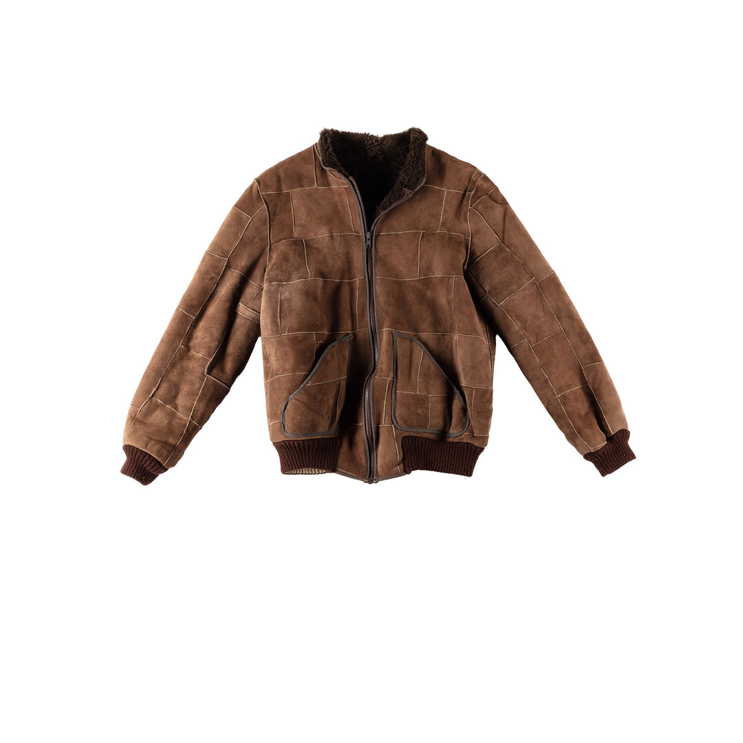 Vintage 80's Women Sheepskin Jacket in BrownMN531