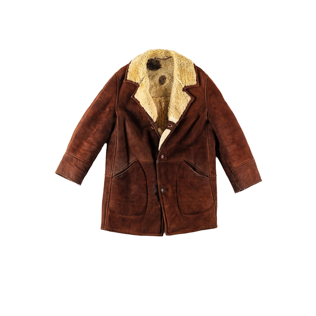 Vintage 70's Men Sheepskin Coat in BrownVN217