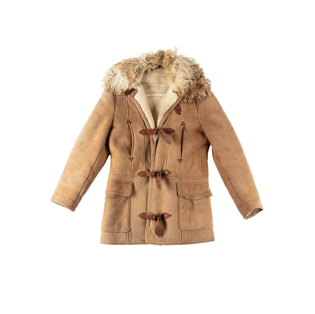 Vintage 70's Women Sheepskin Coat in BeigeMN233