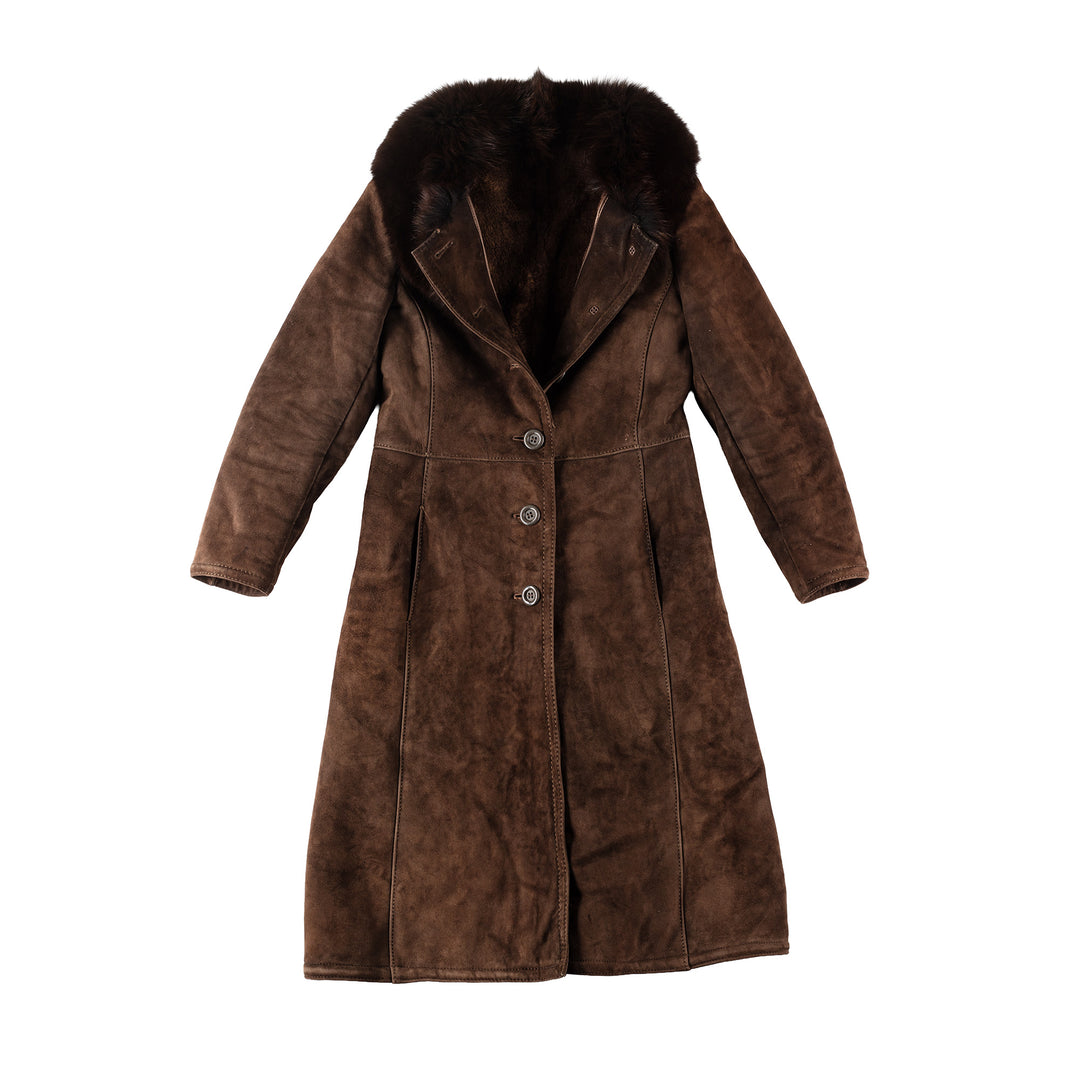 Vintage 70's Women Sheepskin Coat in BrownMN165