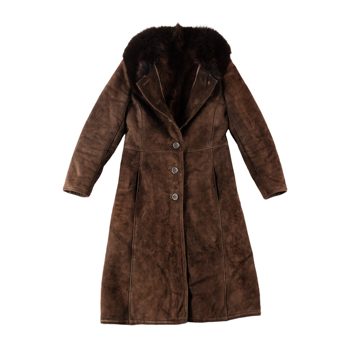 Vintage 70's Women Sheepskin Coat in BrownMN165