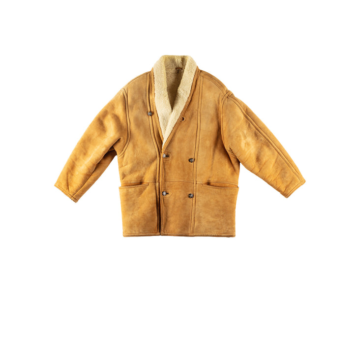 Vintage 80's Men Sheepskin Coat in BrownVN198