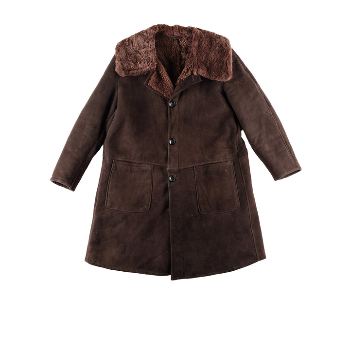 Vintage 70's Men Sheepskin Coat in BrownVN101