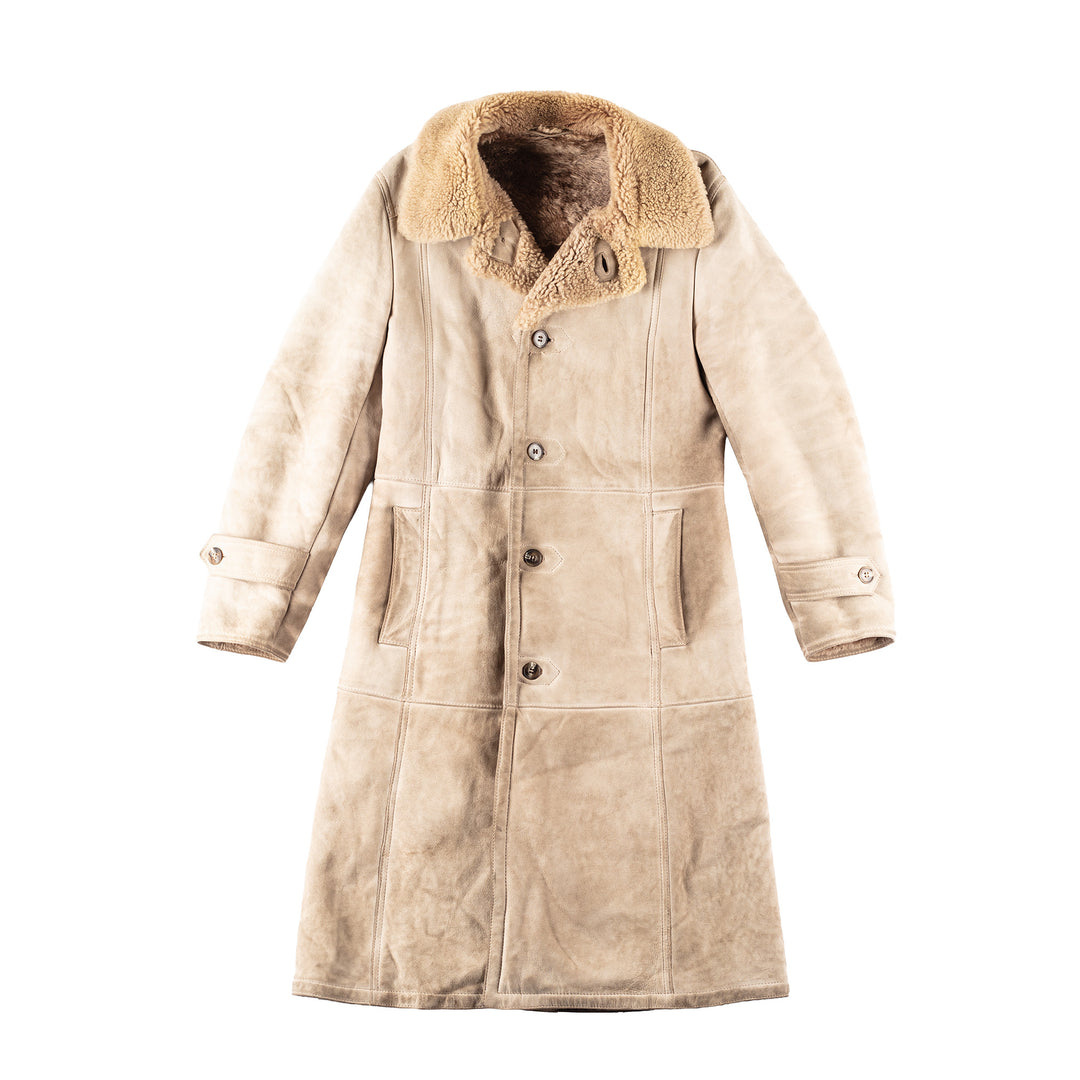 Vintage 70's Women Sheepskin Coat in Beige