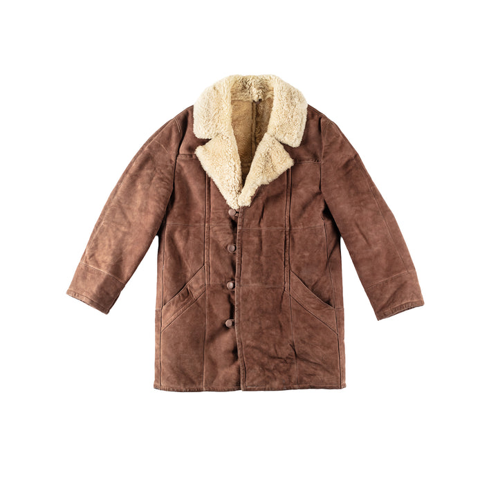 Vintage 80's Men Sheepskin Coat in BrownVN140