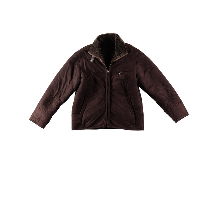Vintage 90's Men Faux Sheepskin Coat in BrownVN185