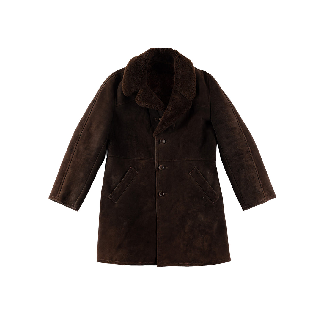 Vintage 70's Men Sheepskin Coat in BrownVN492