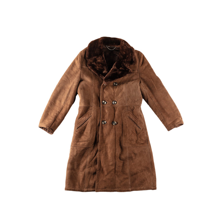 Vintage 70's Men Sheepskin Coat in BrownVN317