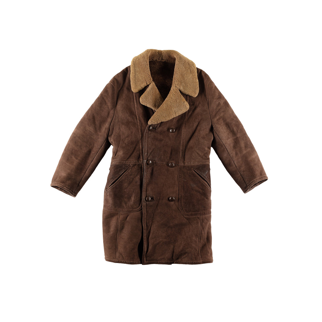 Vintage 70's Men Sheepskin Coat in BrownVN480