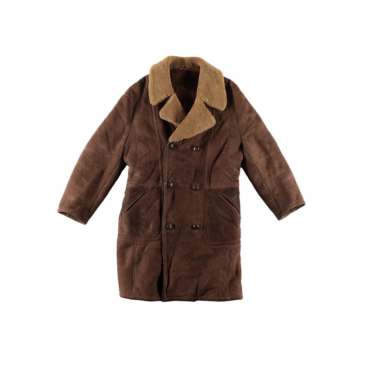 Vintage 70's Men Sheepskin Coat in BrownVN480