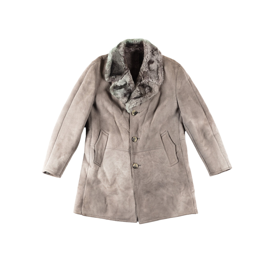 Vintage 70's Men Sheepskin Coat in GrayVN141