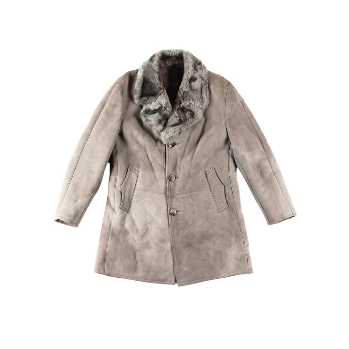 Vintage 70's Men Sheepskin Coat in GrayVN141