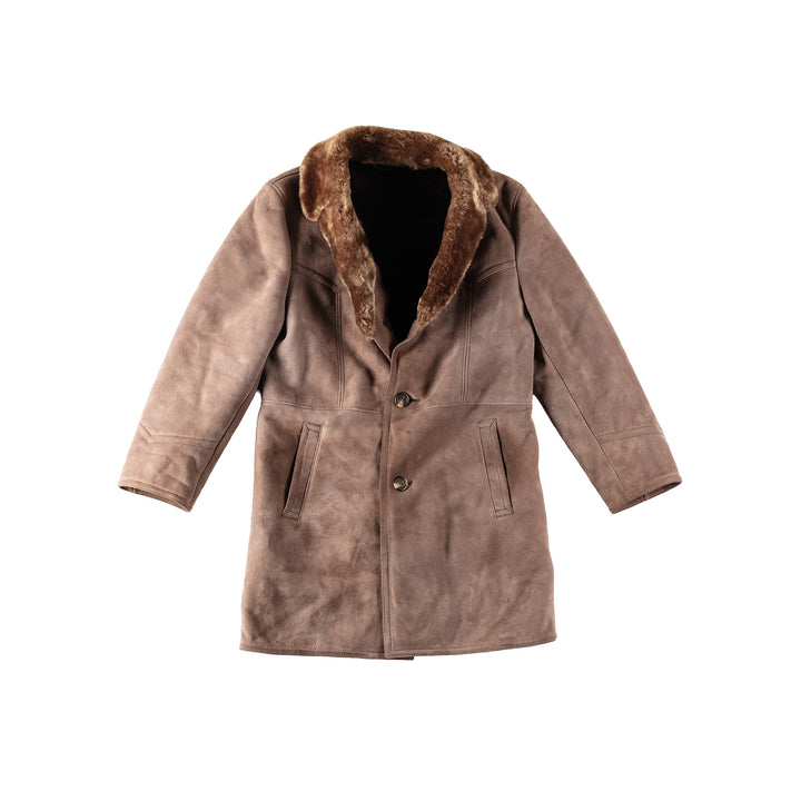 Vintage 90's Men Sheepskin Coat in GrayVN334