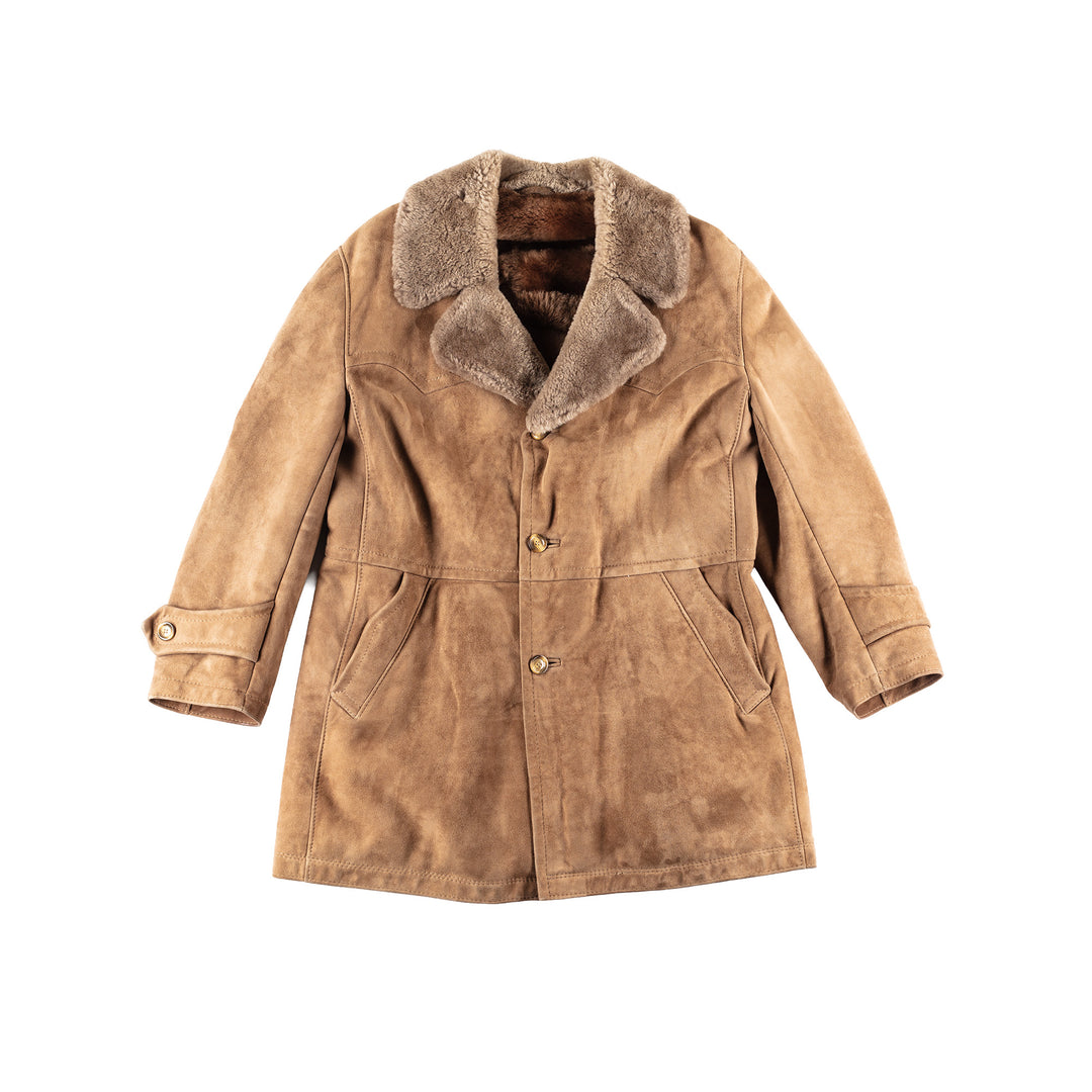 Vintage 70's Men Sheepskin Coat in Brown