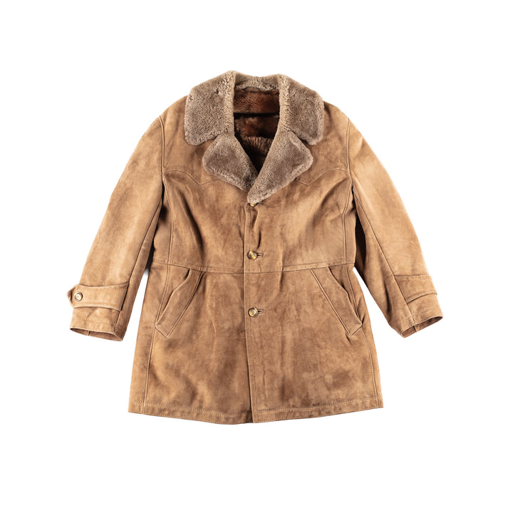 Vintage 70's Men Sheepskin Coat in Brown
