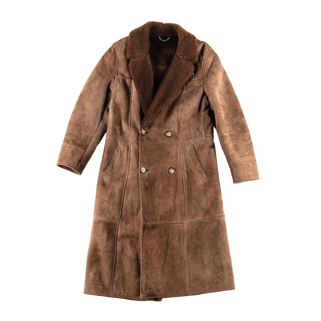 Vintage 70's Men Sheepskin Coat in BrownVN099