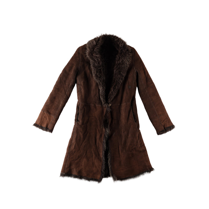 Vintage 70's Women Sheepskin Coat in BrownMN511