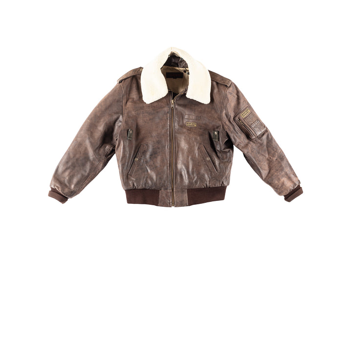 Vintage 00's Men Leather Jacket in Brown