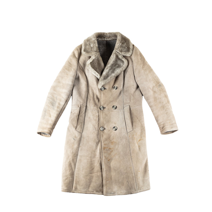 Vintage 80's Men Sheepskin Coat in GrayVN146