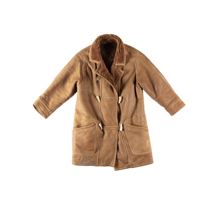 Vintage 80's Women Sheepskin Coat in BrownMN171