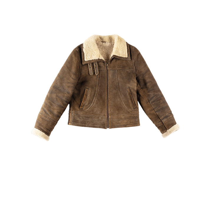 Vintage 90's Women Sheepskin Jacket in BrownMN298
