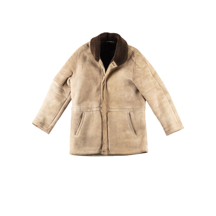 Vintage 80's Men Sheepskin Coat in BeigeVN225