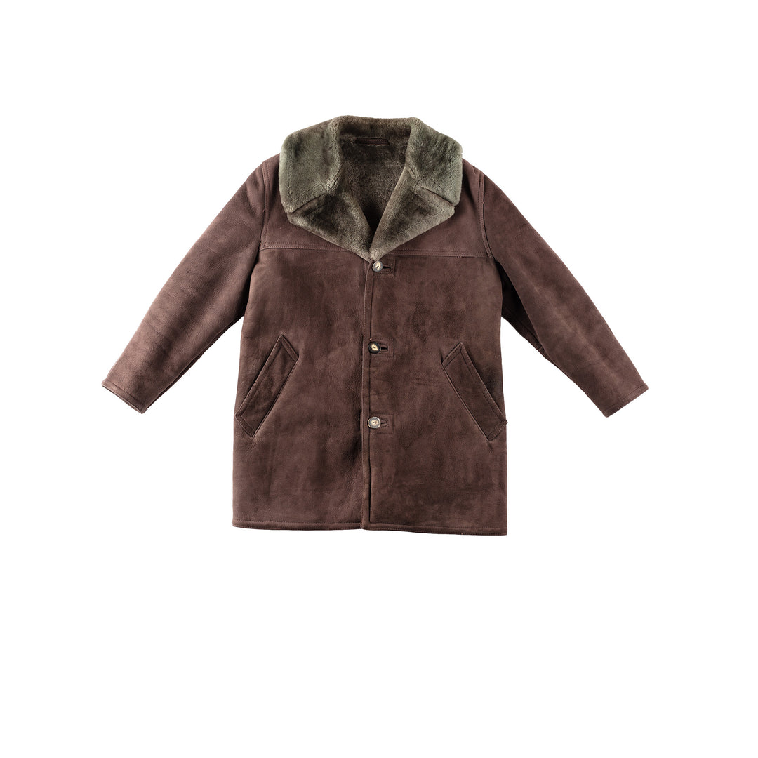 Vintage 90's Men Sheepskin Coat in BrownVN166